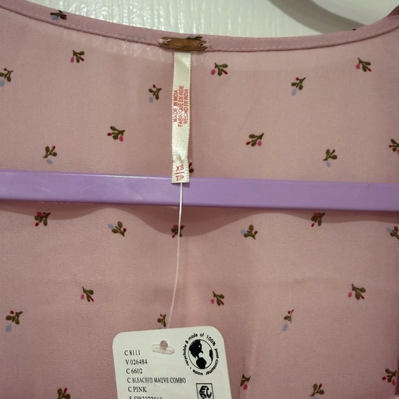 Free People Adore You Pink Blouse Women’s Size XS NWT - Picture 5 of 10